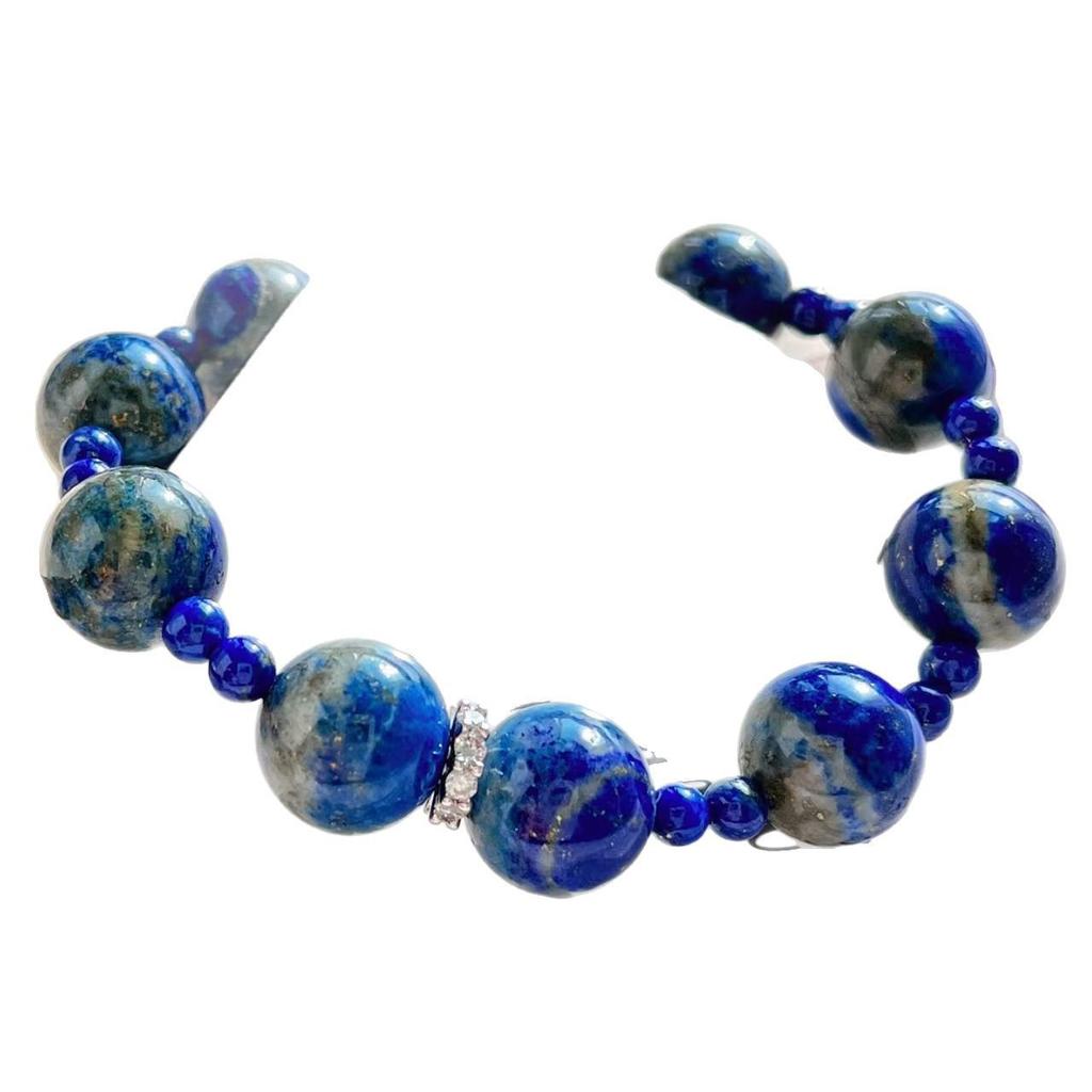 12Mm Retro Natural Lapis Lazuli Gypsy Star Bracelet Bracelet.