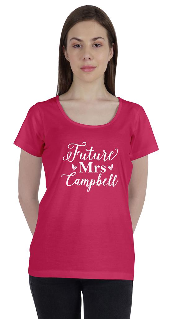 Inkdotpot Персонализированная женская футболка с надписью «Будущая миссис» на свадьбу