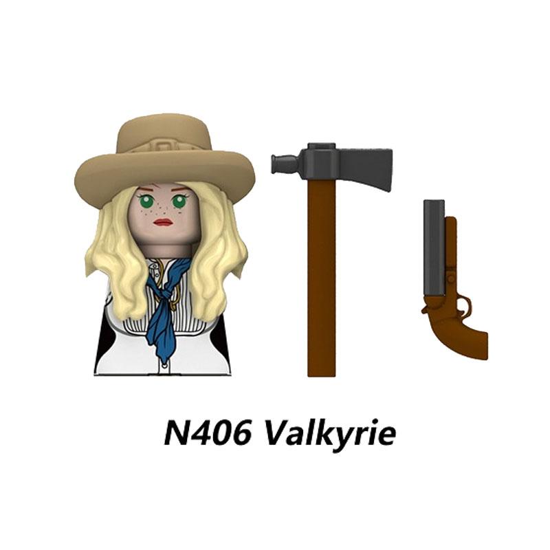 MOC Military Soviet US Soldier Figure Building Block Cavalry Pilot Western Cowboy Detective Weapon Sword Cloak Kid Toy Gift K148