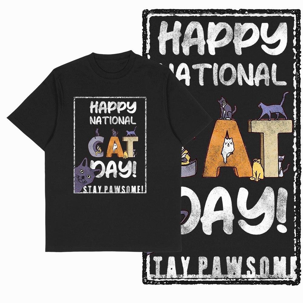Funny Cool Cat Graphic Print Unisexs tshirt Black Big Size Unique T Shirt For Unisex Loose Creative Tshirt Novety Tee Shirt G53