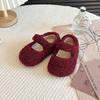 Children's Cotton Footwear Furry Plush Girl Winter Kids Shoes Anti-slippery Warmer Shoe Comfortable Fluffy Princess Shoes I09301