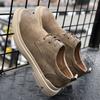 Высококачественные новые мужские рабочие туфли из коровьей замши, трендовые уличные дышащие кожаные туфли, повседневные универсальные туфли для вождения на шнуровке