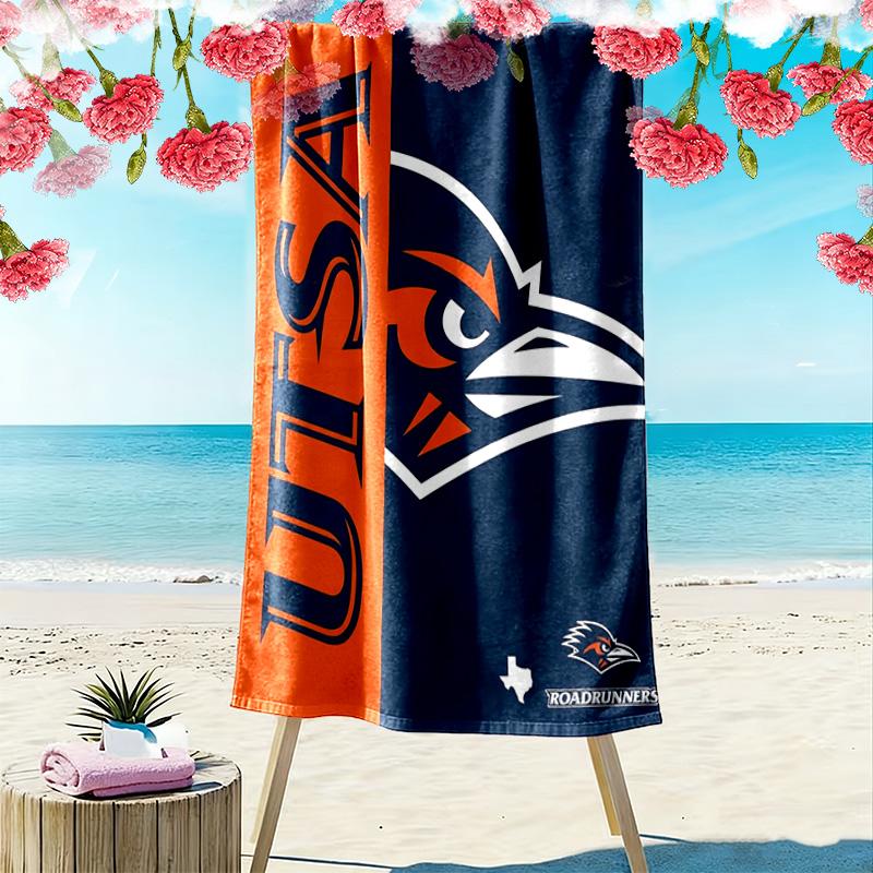 UTSA Roadrunners Print Beach Towel, Large Soft Quick Dry Towel for Beach Camping Swimming