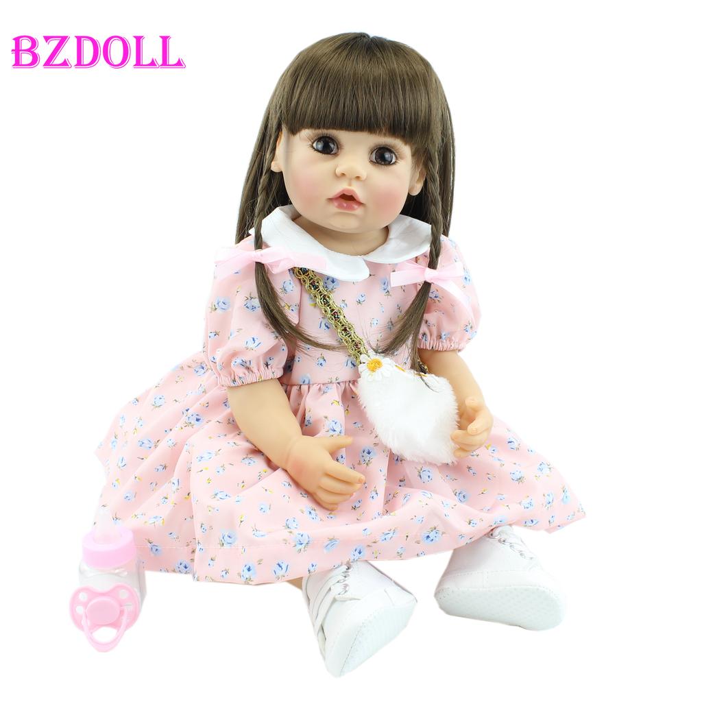 BZDOLL 55 см силиконовая кукла реборн для девочек Boneca, мягкий винил для новорожденных, принцесса Bebe, игровой домик, игрушка