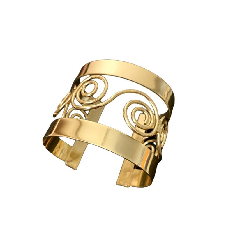 Открытый браслет с металлическим узором Европейский и американский браслет индивидуального дизайна Холодный стиль Темперамент Дикий браслет для женщин