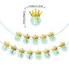 Baby Boy Happy Birthday Bronzing Banner, Crown Happy Birthday Bronzing Flag