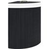 VidaXL Corner Laundry Basket Bamboo Black 60 L
