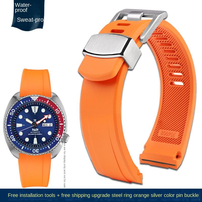Ремешок с дугообразным креплением Для SEIKO PROSPEX кольцо-cola SRPA21J1 SRPE99K1 SRP777J SRPC91J1/25J1 Изогнутый резиновый ремешок Мужской браслет 22 мм