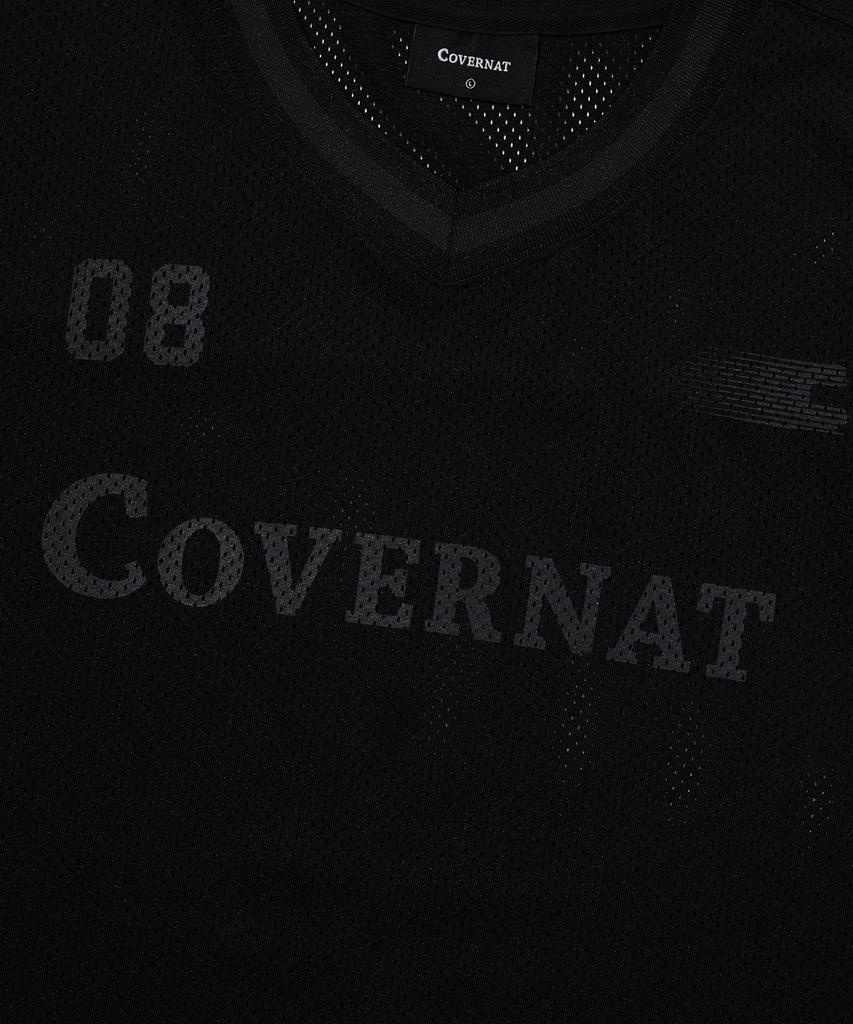 COVERNAT V-Neck Mesh T-Shirt Black