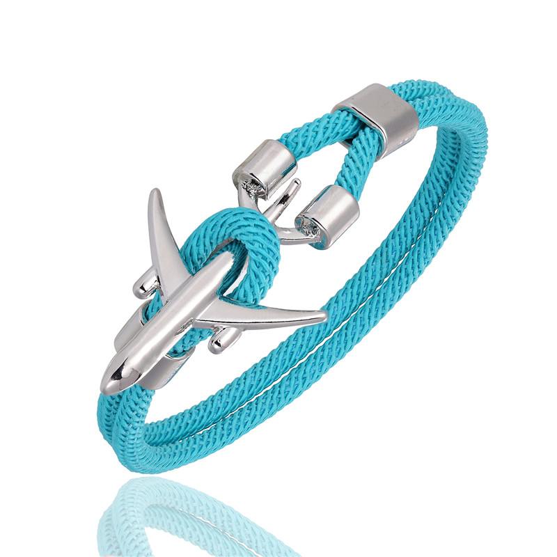 Airport Fashion Men Women Airplane Anchor Bracelets Charm Rope Chain Paracord aviation life Jewelry Pulseras hombres