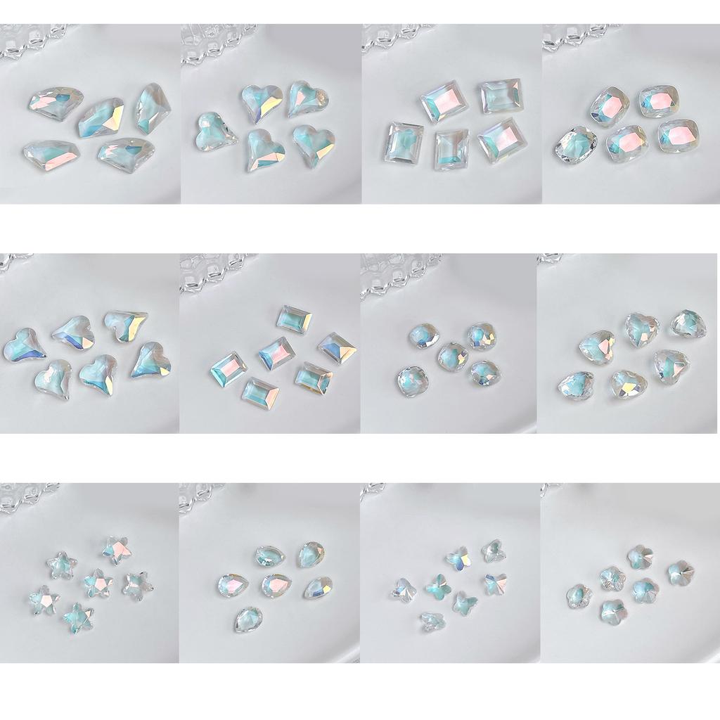 10Pcs Luxury Nail Charms Studs Nail Rhinestones Gems Luxury Nail Art Rhinestones Crafts Diamonds Crystal Jewels Stones