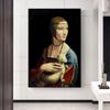 The Lady with An Ermine Canvas Paintings On The Wall By Leonardo Da Vinci Famous Wall Art Posters and Prints Wall Decor Cuadros