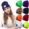 Unisex Outdoor Cycling Hiking LED Light Knitted Hat Winter Elastic Beanie Cap