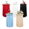60/80X110Cm Round Spandex Cocktail Tablecloth Skirt Elastic Round Table Cover High Top Table Bar Outdoor Wedding Party Banquet