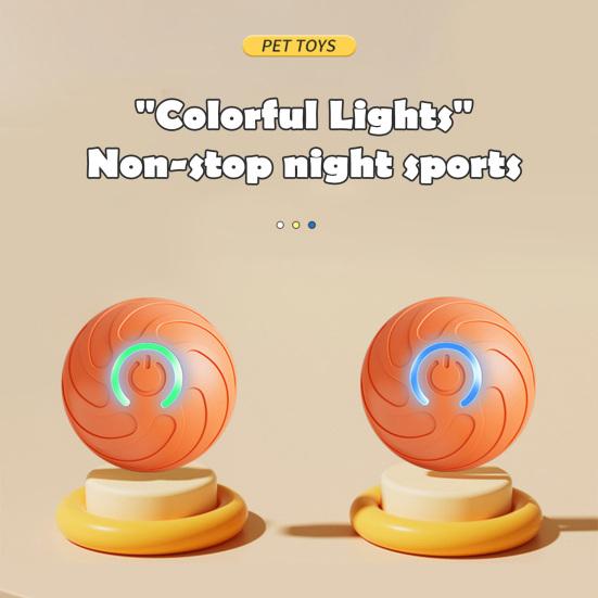 Катающийся мяч для домашних животных со светодиодной подсветкой, снятие скуки и стресса, умный интерактивный прыгающий мяч для кошек и собак, перезаряжаемый через USB, электрический автоматический движущийся трясущийся мяч