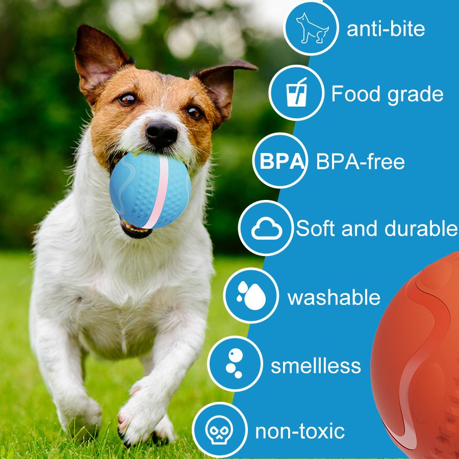 Перезаряжаемый интерактивный мяч для собак, электрический игрушечный мяч для домашних животных, жевательный тренировочный мяч для кошек и собак, умный движущийся, прыгающий, катящийся, волшебный мяч