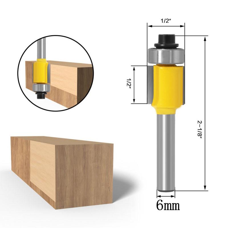 Набор из 6 шт., набор фрез 6 мм, 1/4 дюйма, хвостовик, прямая фреза, биты по дереву