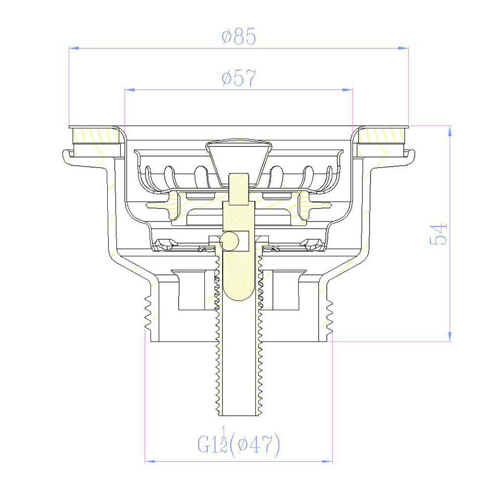 1 шт. 85 мм Нержавеющая сталь и ПВХ Заглушка для раковины Кухонная раковина Фильтр-заглушка Сливной фильтр для раковины Кухонные инструменты Деталь