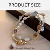 Trendy Adjustable Double Stacked Pearls and Crystal Beaded Bracelet Adornment for Women Perfect for Any Occasion