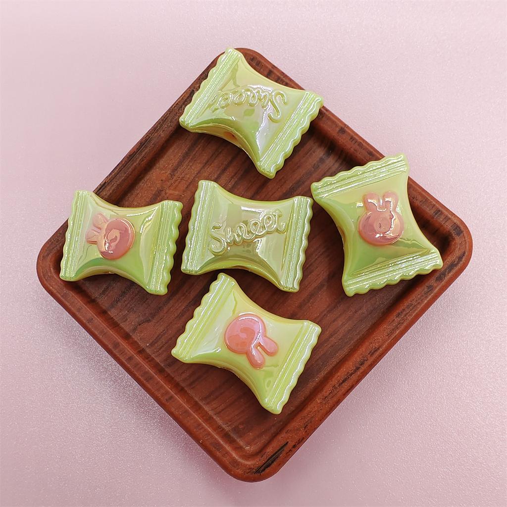 10Pcs DIY Handmade Material Modeling Loose Beads Necklace Rabbit Candy Plated Color Jewelry Making Two-color Pendant UV Bracelet