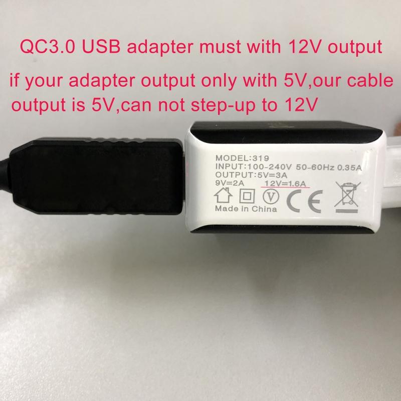 QC3.0 USB to 12V 1.5A 18W 5.5x2.5mm Step Up Line Converter Cable for WiFi Router Modem Table Lamp Speaker Fan 100CM