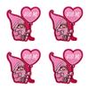 10PCS/lots Valentine's Day Embroidered Patches Pink Love Heart Patch Iron On Patches For Clothing Holiday Decoration Gift DIY