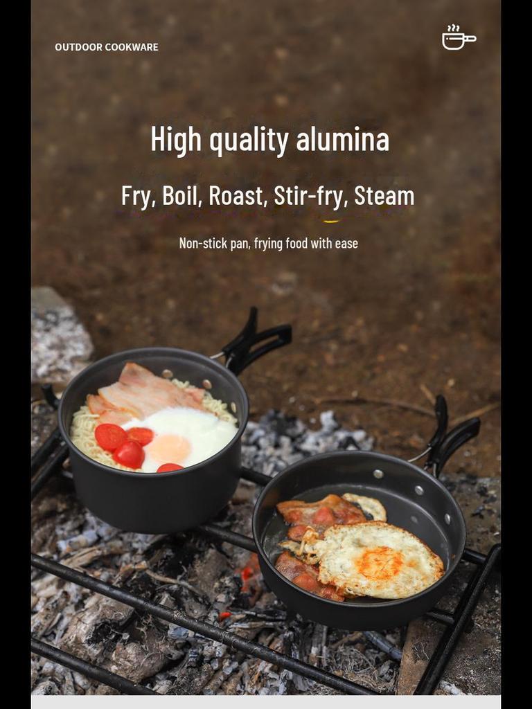 DS-200 Portable Camping Stove Set: Non-Stick Pan for 1-2 Persons