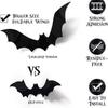 60Pcs 3D Black Bats & Spiders Wall Decor PVC Stickers Waterproof Halloween Party Decorations for Windows Bats & Spiders Themed