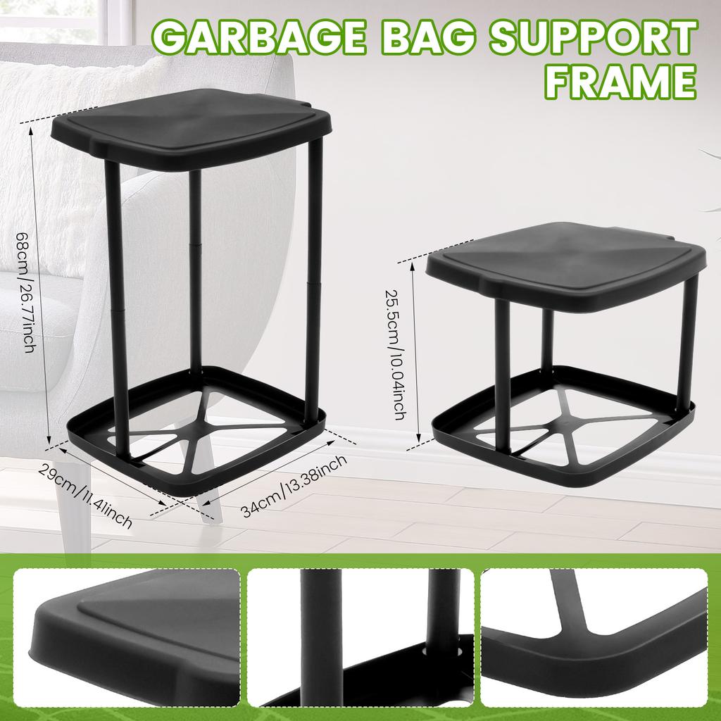 Портативное пластиковое мусорное ведро Складное Регулируемая высота Мусорное ведро для кемпинга с откидной крышкой для дома кухни вечеринки кемпинга на открытом воздухе
