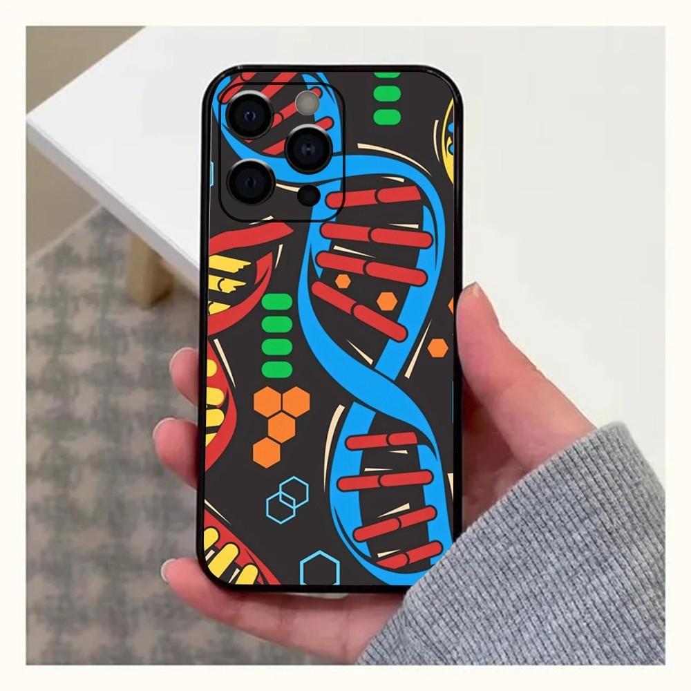 Наука ДНК Биология Чехол для телефона для Apple iPhone 15,14,13,12,11,Pro,X,XS,Max,XR,Plus,Mini Мягкий черный чехол