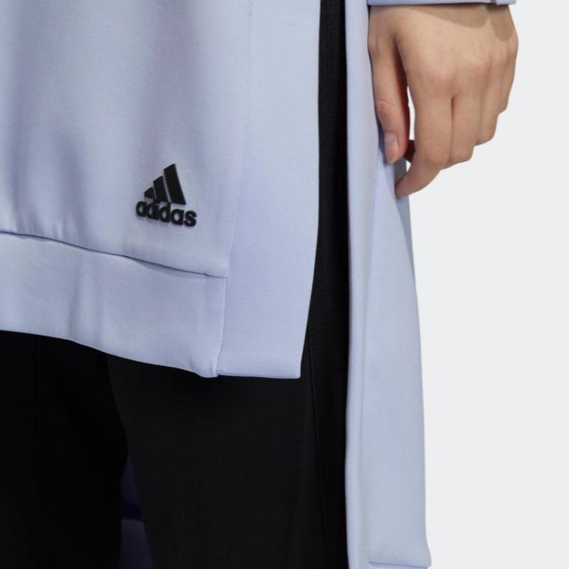 adidas Женское худи-платье с длинным подолом и графическим принтом, светло-лиловое, женское H09685