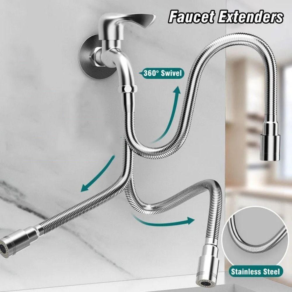Удлинитель для крана из АБС-пластика и нержавеющей стали 12/16/20/30/50 см, шланг для водопроводного крана, аксессуары для ванной комнаты