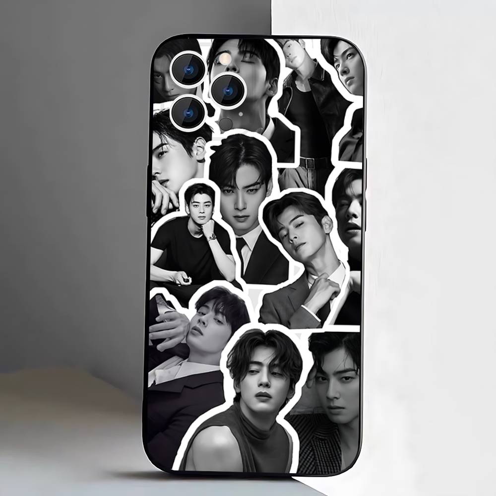 Чехол для телефона Cha E-EunWoo для iPhone 17,16,15,14,13,12,11,Pro,XS,Max,XR,Plus,E,SE4,Mini Черный Мягкий Чехол