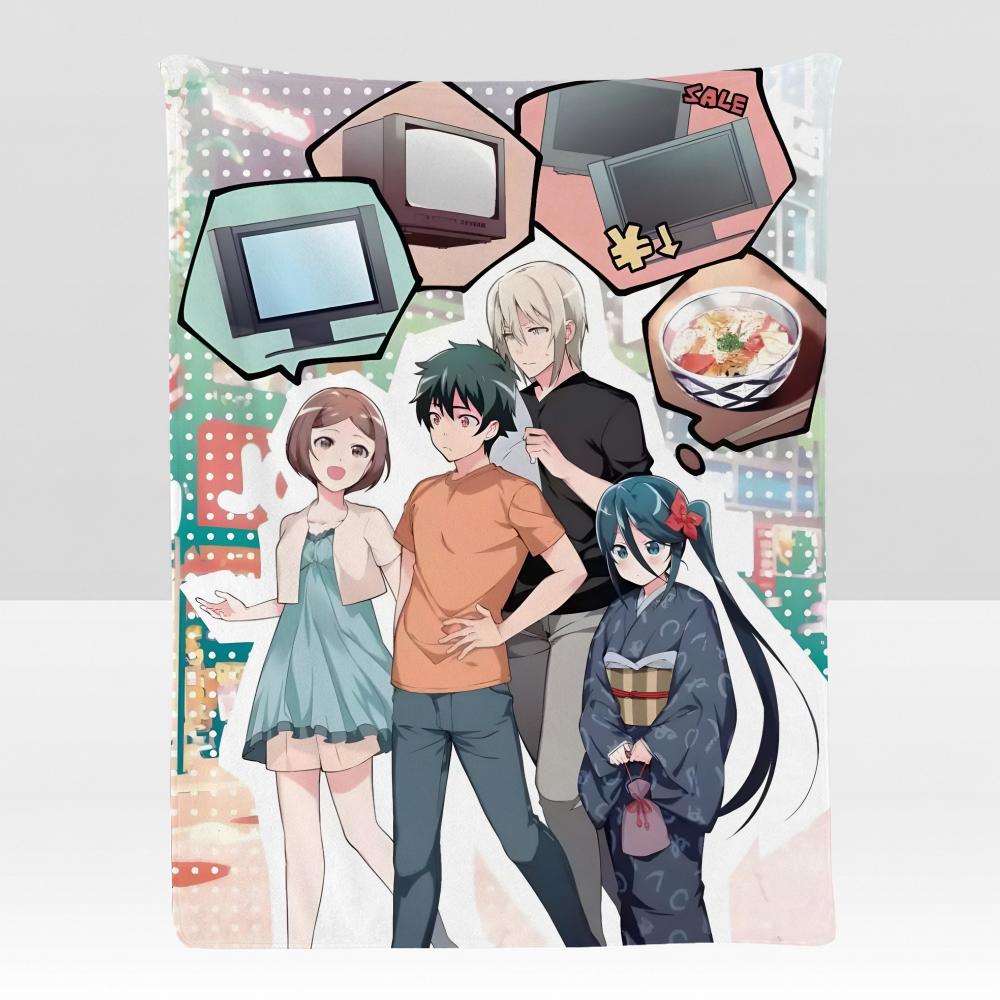 anime PPartTimer DDevil Throw Soft Flannel Blanket for Bed Bedroom Sofa Picnic Throw Skinfriendly Breathable Gift Cover
