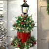 Lighted Christmas Tree Stake Battery Operated Holiday Planters Decoration 16" Artificial Xmas Pine Tree
