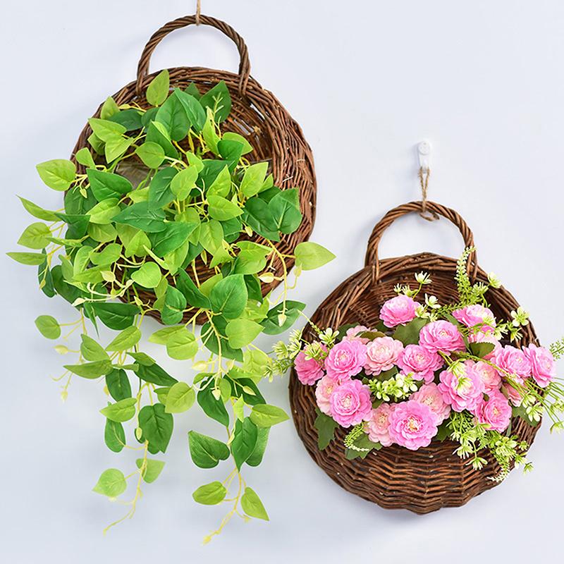 Ручная работа плетеный ротанговый цветочный горшок настенный плетеный ротанговый горшок садовый держатель для растений настенный горшок для цветов домашний декор