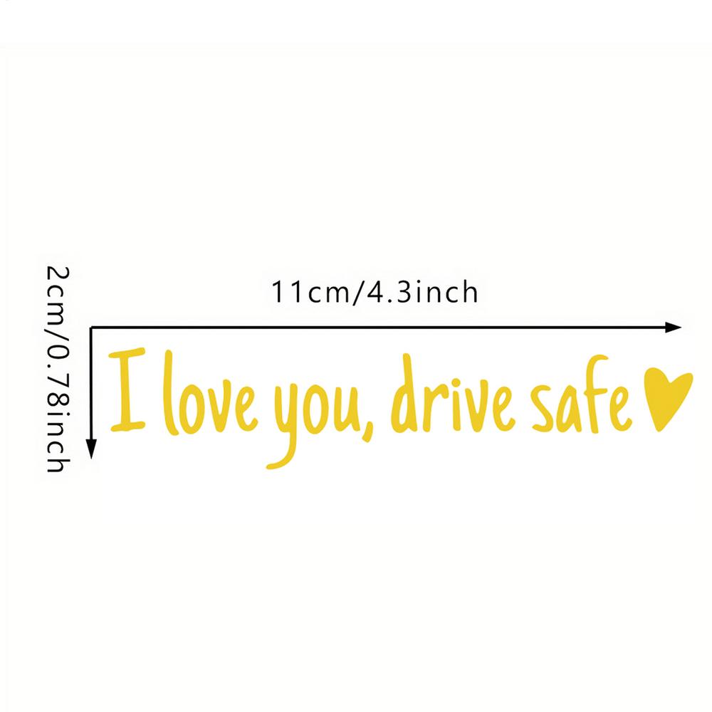Car Stickers and Decals Rearview Mirror Decal I Love You Drive Safe Emblem Labels for Truck Bumper Vehicles Exterior Decor