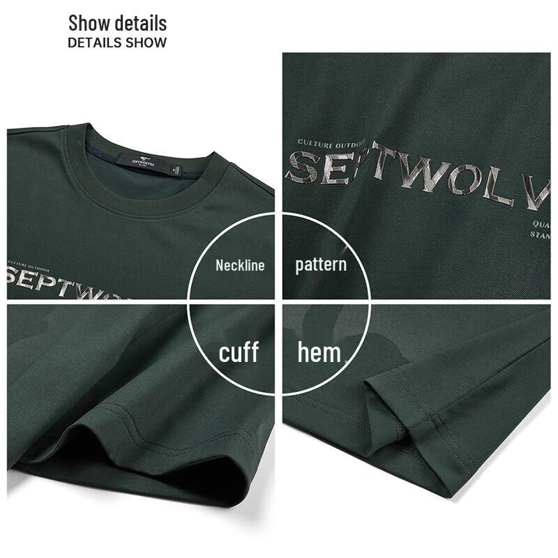 Мужская антибактериальная футболка с принтом волка с коротким рукавом Qipilong