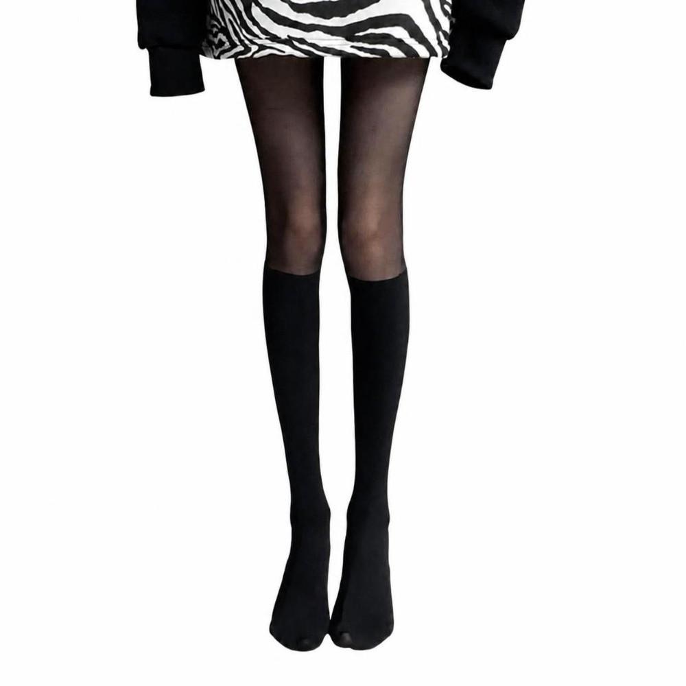 Sexy Thigh High Pantyhose Patchwork Fake Stockings Fashion JK Socks Harajuku