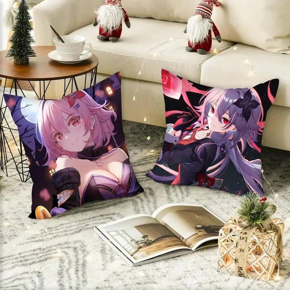 Evernight Милая девушка Чехол для подушки Honkai Star Rail Квадратная подушка Спальня Диван Досуг Комфортная подушка Автомобиль Украшение для дома