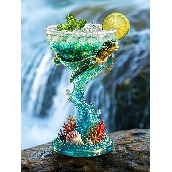 Bird Themed Margarita Tropical Drinkware Cocktail Glass Barware Gift
