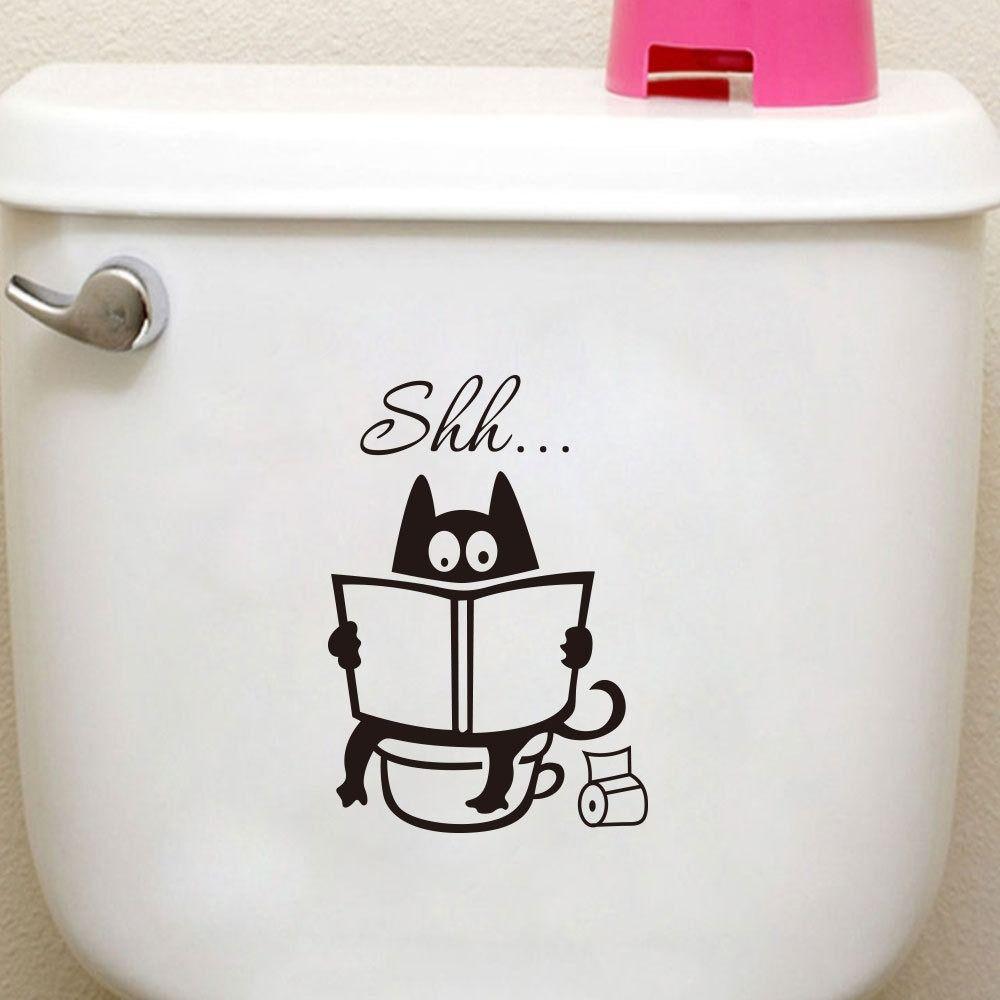 Съемная наклейка на стену унитаза Тсс.... Наклейки на дверь ванной комнаты Декор сиденья унитаза Наклейки для дома