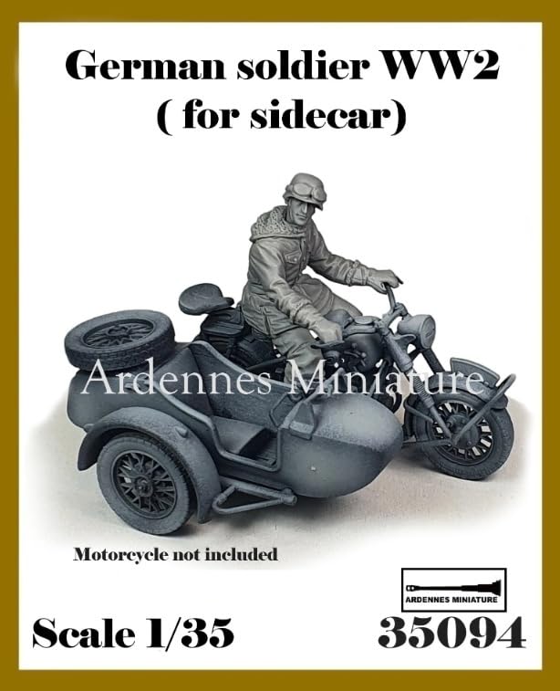 Ardennes Miniatures 1/35 Немецкий солдат с коляской времен Второй мировой войны (для Italeri BMW R75) Смоляной набор AR35094 (Человек)