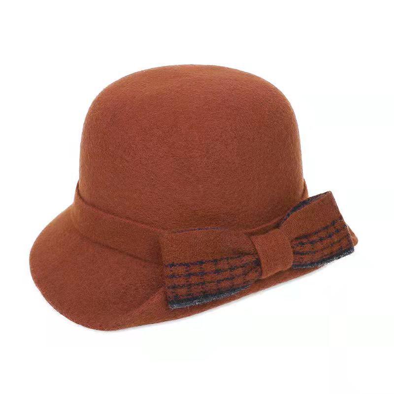 Женская зимняя шерстяная пушистая клетчатая складная шапка-рыбачка Miyu Sifei