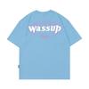 Wassup American Letter T-Shirt Short-Sleeved Men's Summer 2025 New Trendy Tee Couple Round Neck T-Shirt Top