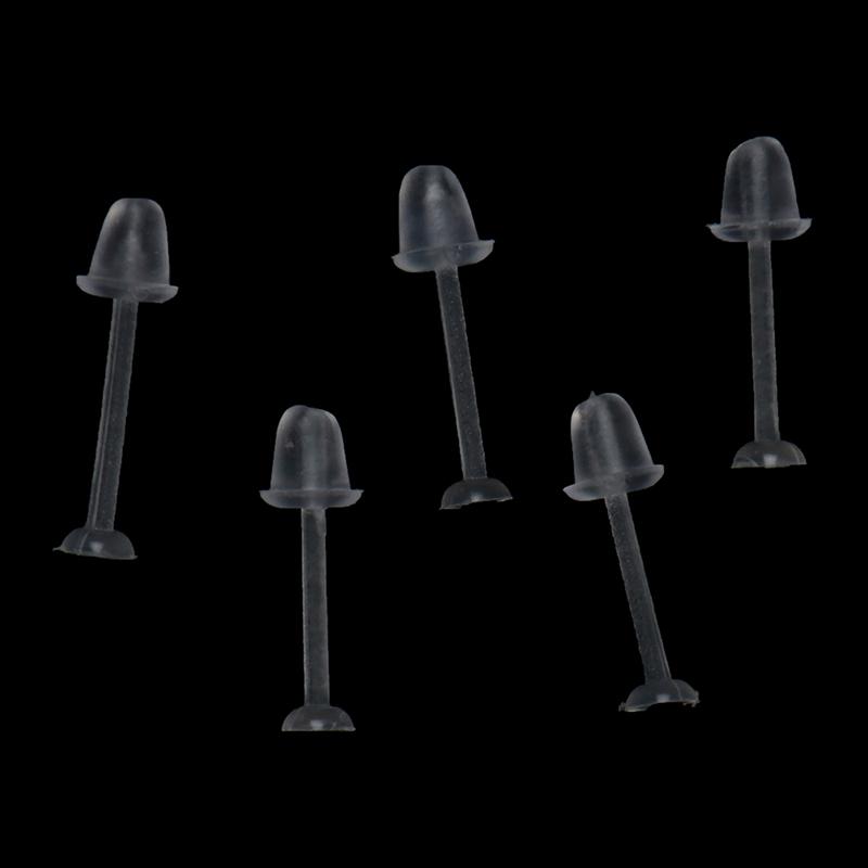 Diy Ear Jewelry Transparent Ear Plug Earring Needle Invisible Plastic Ear Stick Flat Blank Ear Stud Plug