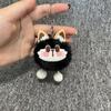 Cartoon Plush Lucky Cat Toy Keychain Cute Bag Charms Car Keyring Pendant Accessories For Women Couples Kawaii Gift