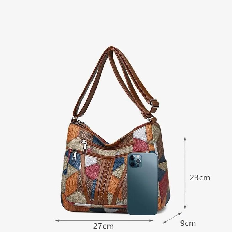 Women's Elegant Vintage Crossbody Bag Trendy HandBag Fashion Multi-pockets Shoulder Bag All-match Retro Crossbody Bag for Daily CLE