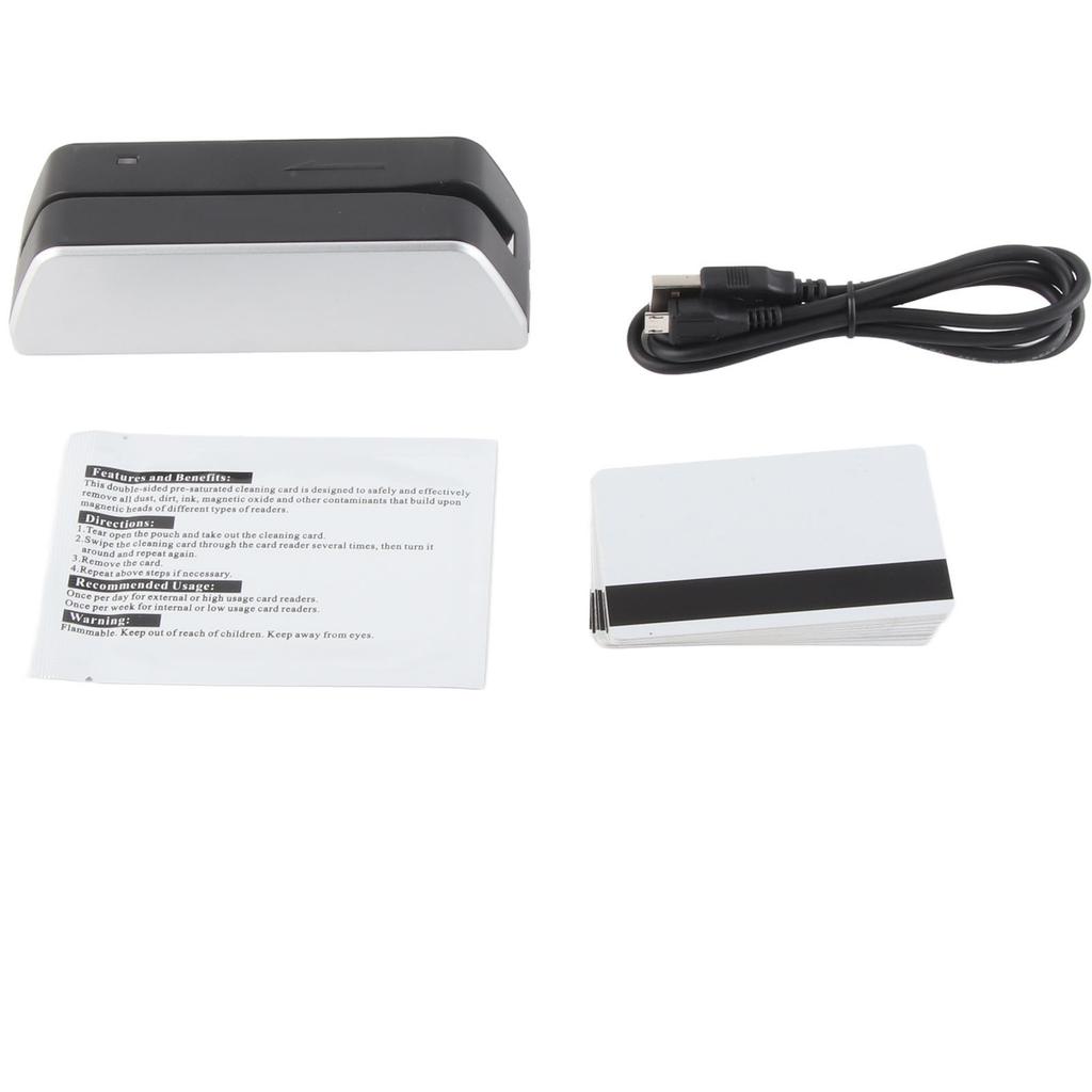 3 Tracks Card Reader USB Interface Mini Magnetic Stripe Reader for ID Credit Debit Cards Built In