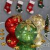 3 Pcs Christmas Ball Ornaments Pre-Lit Balls with Soft White LED Light for Tabletop Xmas Home Party Centerpiece